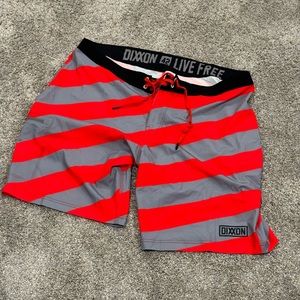 DIXXON Quality Boardshorts - Red Stryper - Sz 42